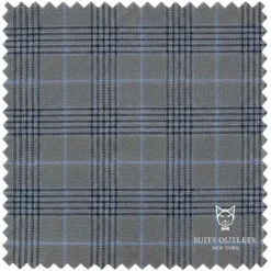 Alexander Collection - Regular Fit Charcoal Glen Plaid Double Breasted 2-Piece Suit