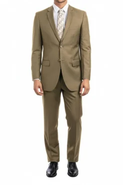 Bacchus Collection - Modern Fit Suit 2 Button 2 Piece in Dark Taupe