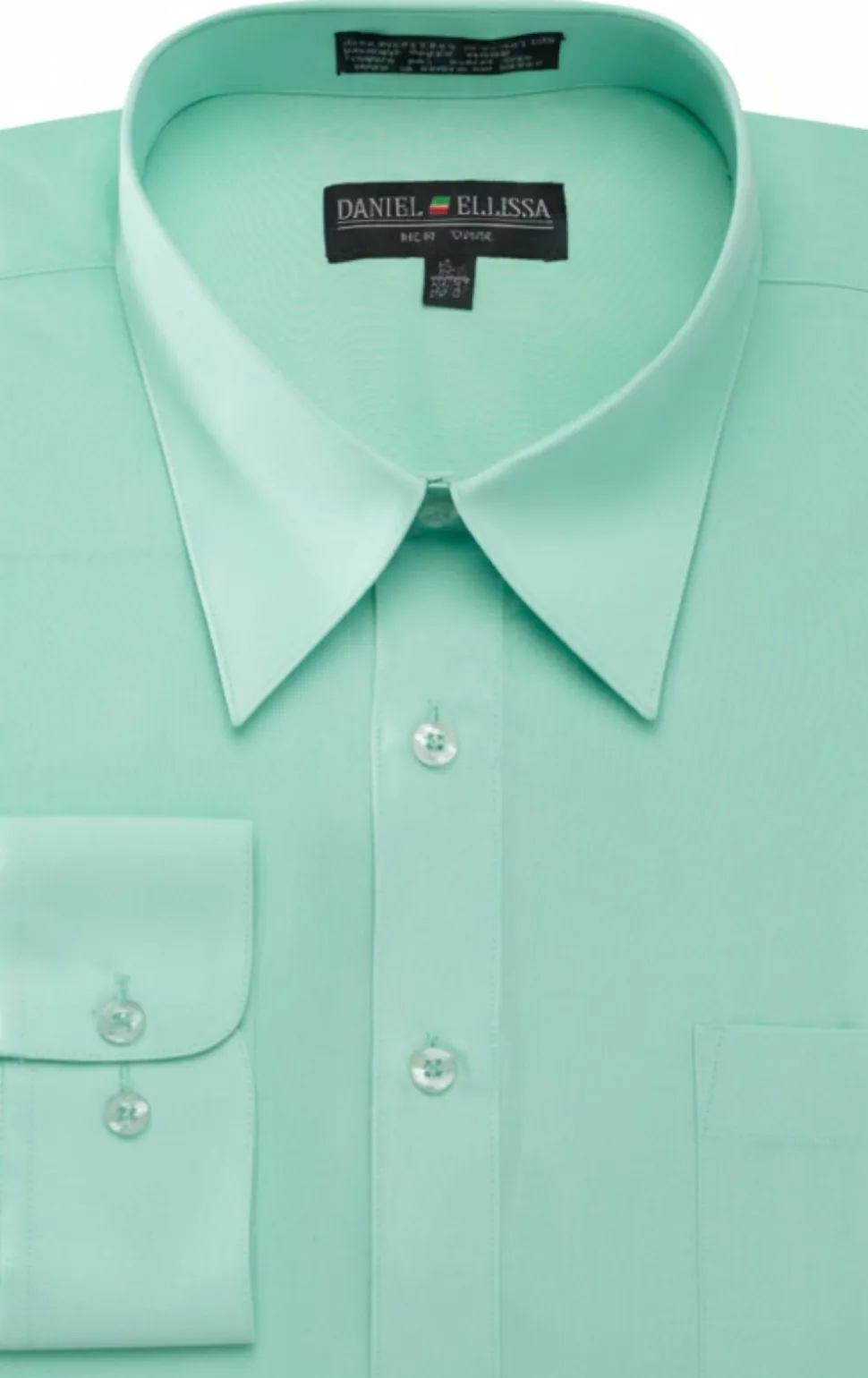 Basic Dress Shirt Convertible Cuff Regular Fit in Mint