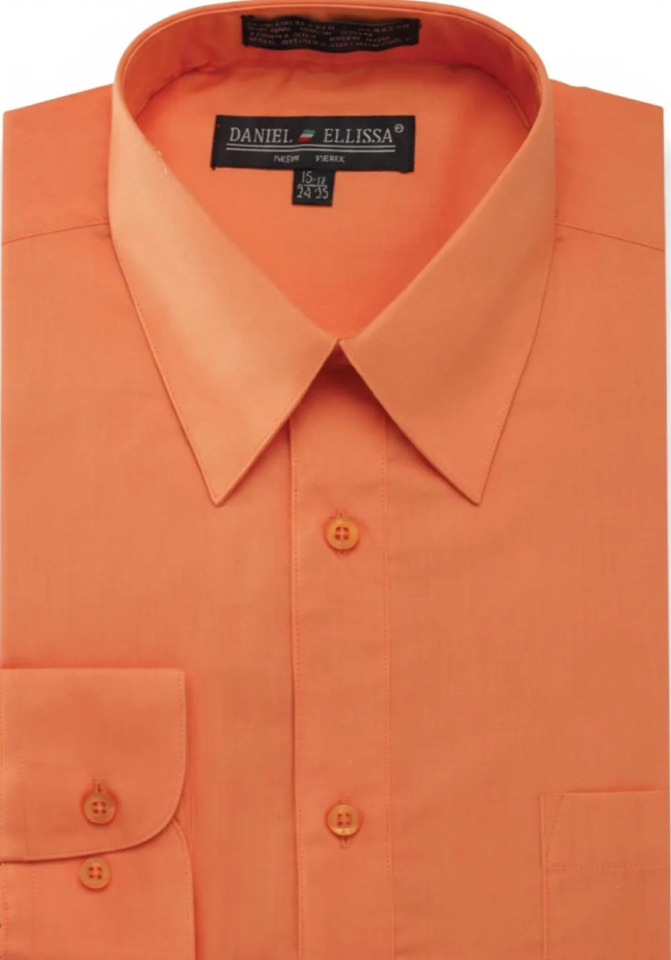Basic Dress Shirt Convertible Cuff Regular Fit in Orange