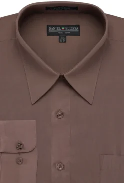 Basic Dress Shirt Convertible Cuff Regular Fit in Taupe