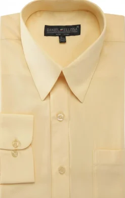 Basic Dress Shirt Convertible Cuff Regular Fit in Canary