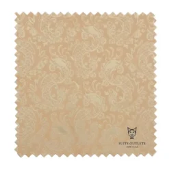 Beige Tone on Tone Paisley Pattern Slim Fit Men's 2 Piece Suit
