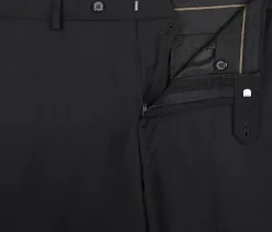 Bevagna Collection - Black 100% Virgin Wool Regular Fit Pick Stitched 2 Piece Suit