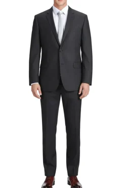 Bevagna Collection - Charcoal 100% Virgin Wool Regular Fit Pick Stitched 2 Piece Suit