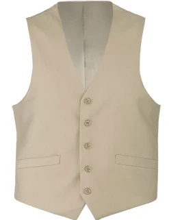 Bevagna Collection - Wool Suit Dress Vest 5 Buttons Regular Fit In Beige