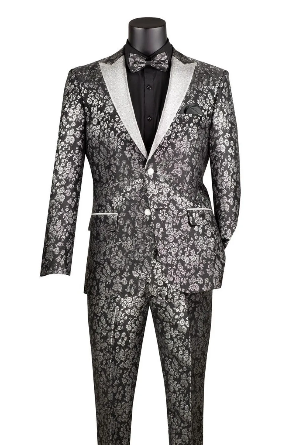 Black Sim Fit Tuxedo 2 Pieces with Matching Bow Tie