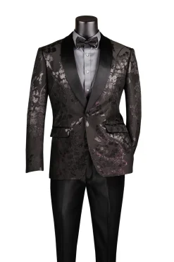 Black Slim Fit Fashion Jacket Shawl Lapel