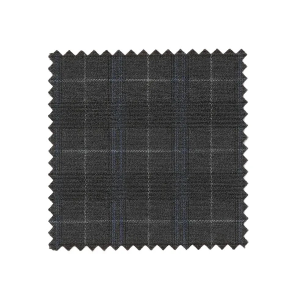 Black Slim Fit 3 Piece 1 Button Windowpane Suit