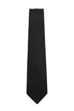 Black Textured Jacquard Pattern Tie