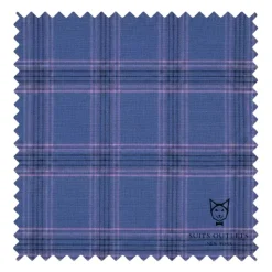 Blue Modern Fit Double Breasted Glen Plaid Peak Lapel 2 Piece Suit