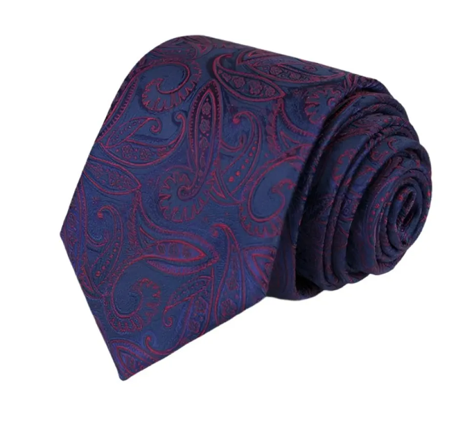 Blue Paisley Print Tie