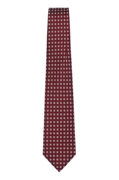 Burgundy Floral Print Tie