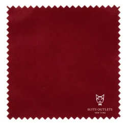 Burgundy Slim Fit Double Breasted Velvet Jacket