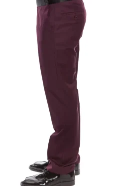 Burgundy Slim Fit 2 Piece Tuxedo With Satin Peak Lapel