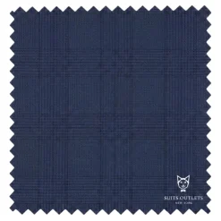 Catania Collection - Modern Fit Windowpane Suit 2 Piece in Blue