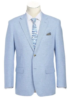 Classic Regular Fit Blazer Summer Light Blue Linen/Cotton Sport Coat