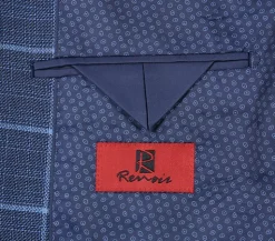 Classic Regular Fit Blazer Windowpane Pattern in Blue