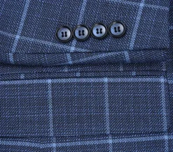 Classic Regular Fit Blazer Windowpane Pattern in Blue