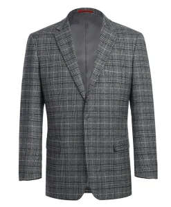 Classic Regular Fit Blazer Windowpane Pattern in Gray