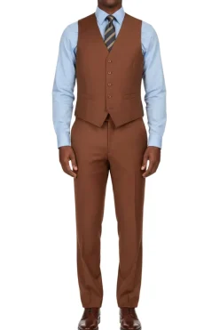 Cognac Regular Fit 3-Piece Suit