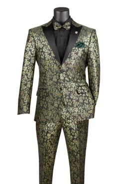 Emerald Green Sim Fit Tuxedo 2 Pieces with Matching Bow Tie