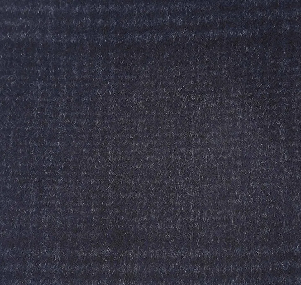 English Laundry Blue Tone-on-tone Glen Plaid Slim Fit Wool Blend Short Coat with Detachable Full Zipper