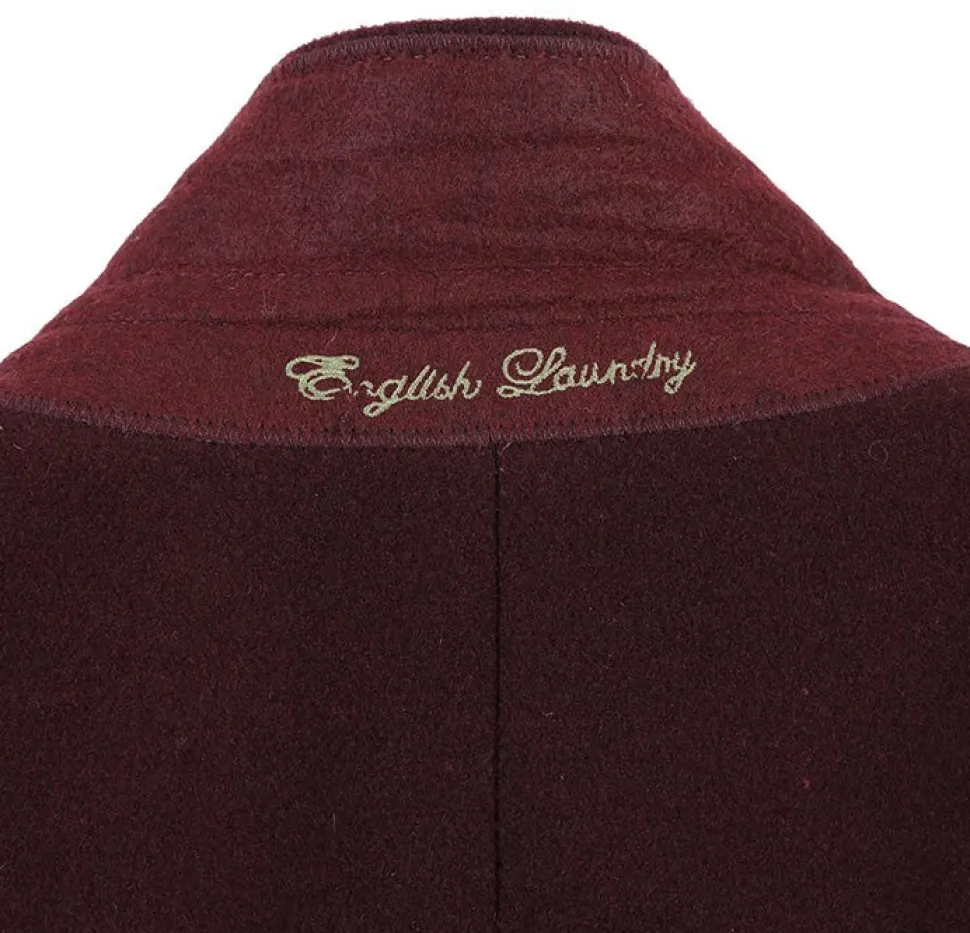 English Laundry Burgundy Fall/Winter Essential Slim Fit Overcoat Wool Blend