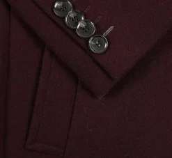 English Laundry Burgundy Fall/Winter Essential Slim Fit Overcoat Wool Blend