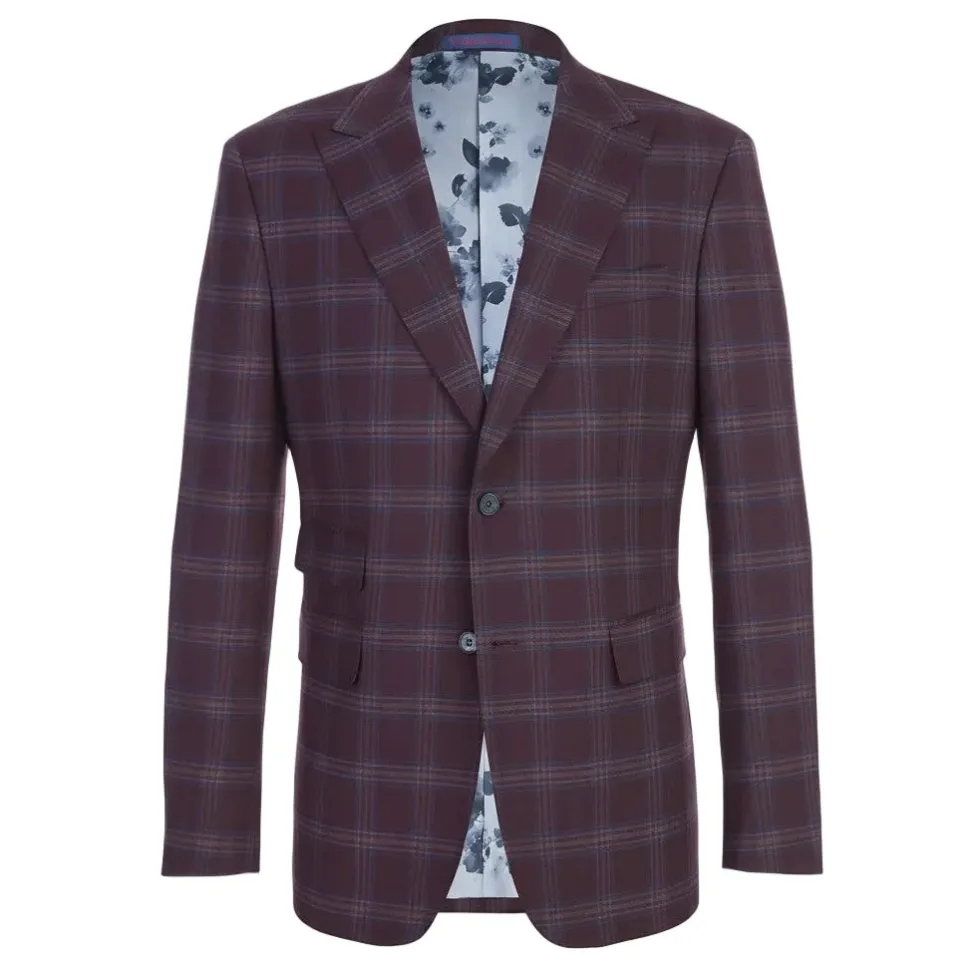 English Laundry Collection - Purple Slim Fit 2-Piece Plaid Single Breasted Suit