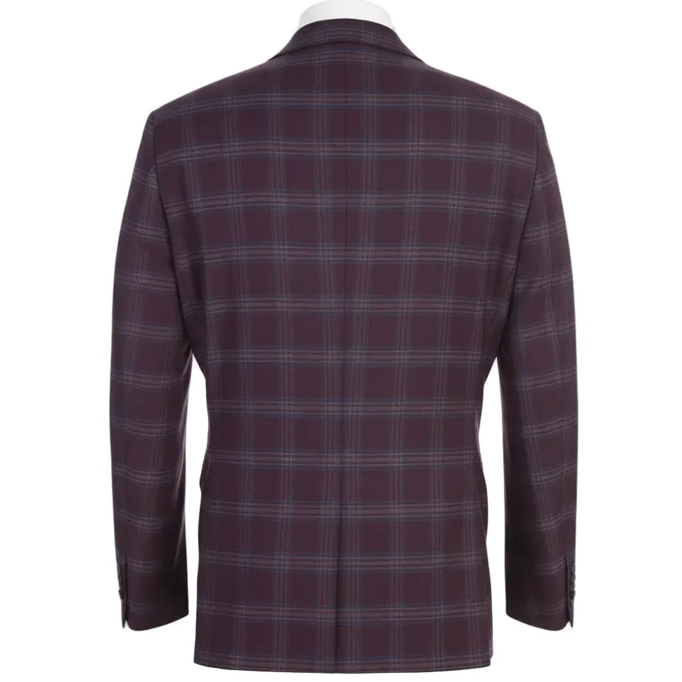 English Laundry Collection - Purple Slim Fit 2-Piece Plaid Single Breasted Suit