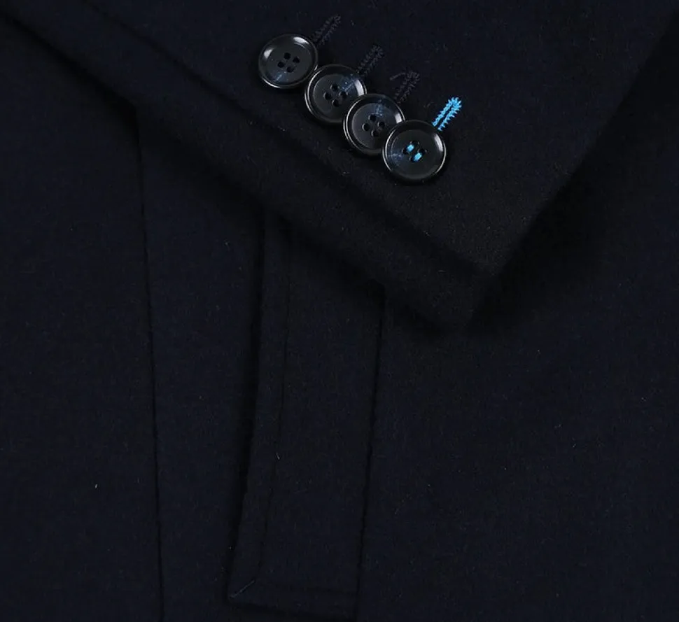 English Laundry Navy Fall/Winter Essential Slim Fit Overcoat Wool Blend
