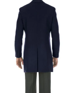 English Laundry Navy Fall/Winter Essential Slim Fit Overcoat Wool Blend