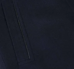 English Laundry Navy Slim Fit Wool Blend Short Coat with Detachable Full Zipper