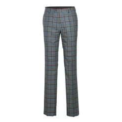 English Laundry 2-Piece Light Gray with Bronze Stereoscopic-Grid Slim Fit Suit Wool Blend