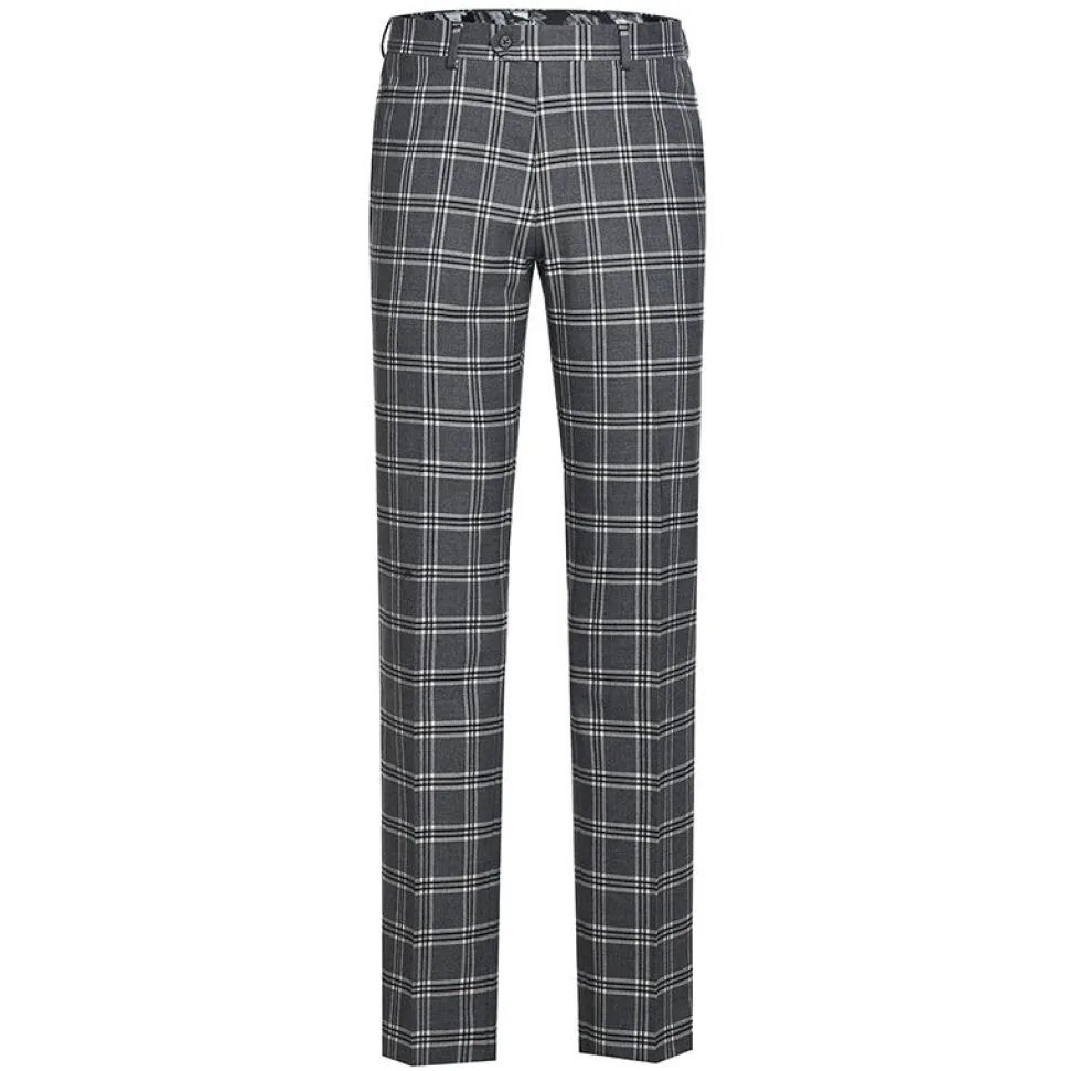 English Laundry Slim Fit Dimgray with White Check Suit