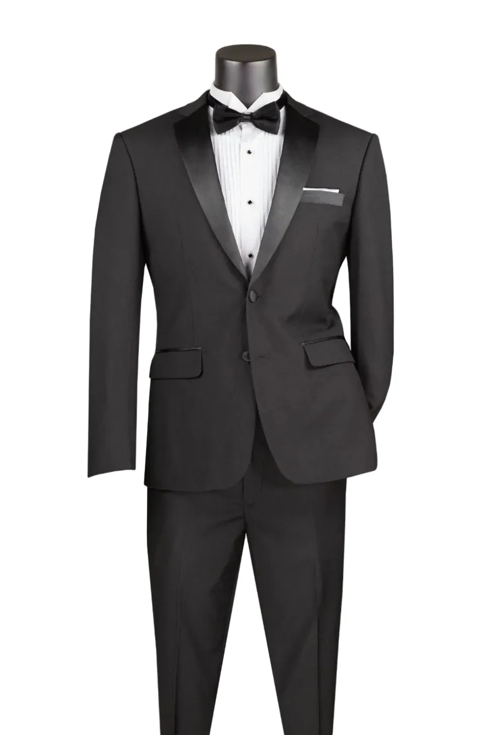 Excalibur Collection - Slim Fit Tuxedo 2 Piece 2 Buttons Design in Black