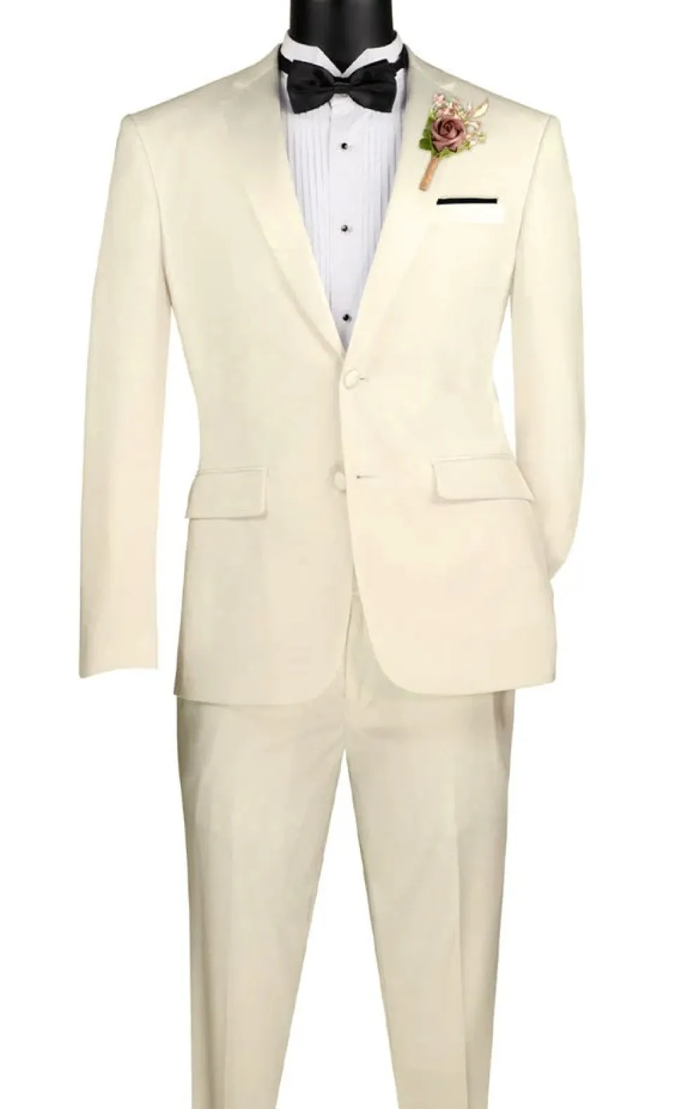 Excalibur Collection - Slim Fit Tuxedo 2 Piece 2 Buttons Design in Ivory