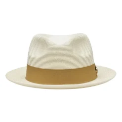 Francesco Collection - Ivory Braided Snap Brim Fedora Hat