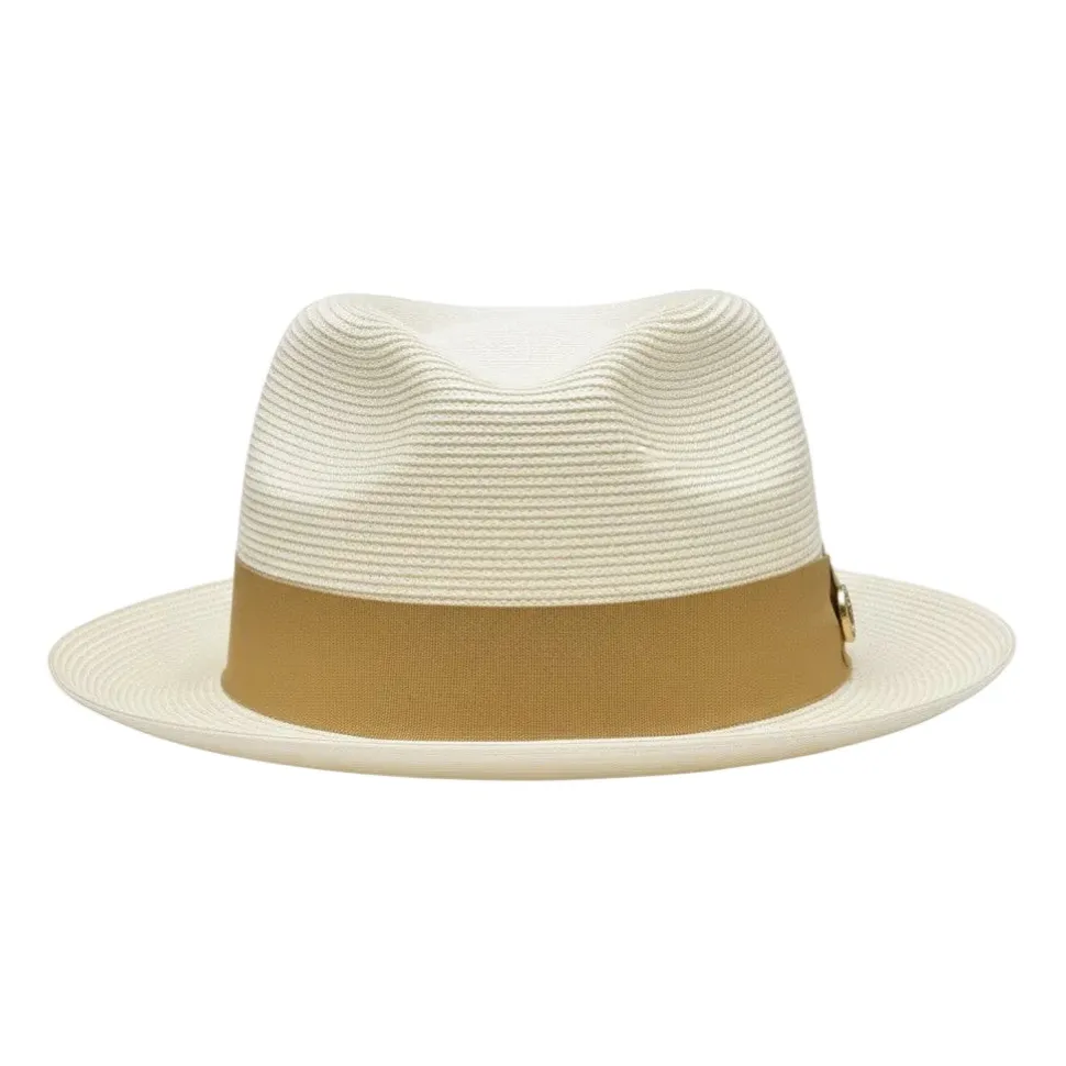 Francesco Collection - Ivory Braided Snap Brim Fedora Hat