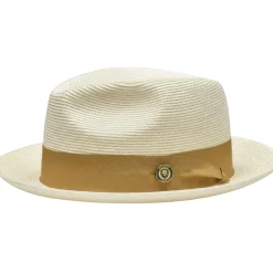 Francesco Collection - Ivory Braided Snap Brim Fedora Hat