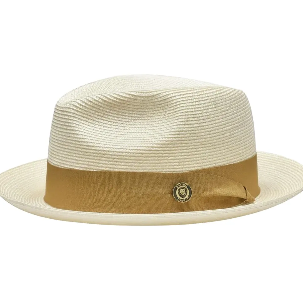 Francesco Collection - Ivory Braided Snap Brim Fedora Hat
