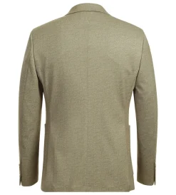Half Canvas Slim Fit Blazer in Khaki
