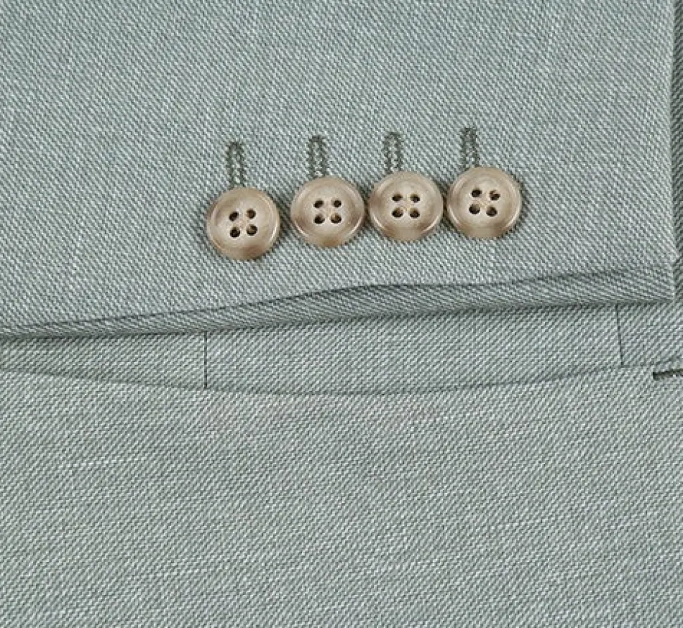Half Canvas Slim Fit Blazer in Light Sage Gray