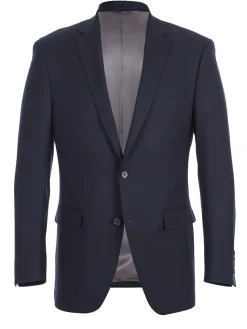 Half Canvas Stretch Wool Dress Suit Modern Fit 2 Piece in Navy
