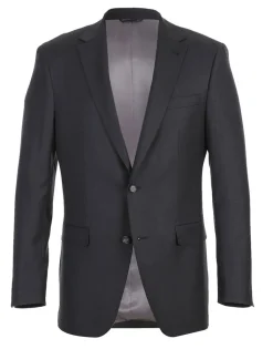Half Canvas Wool Dress Suit Modern Fit 2 Piece in Charcoal
