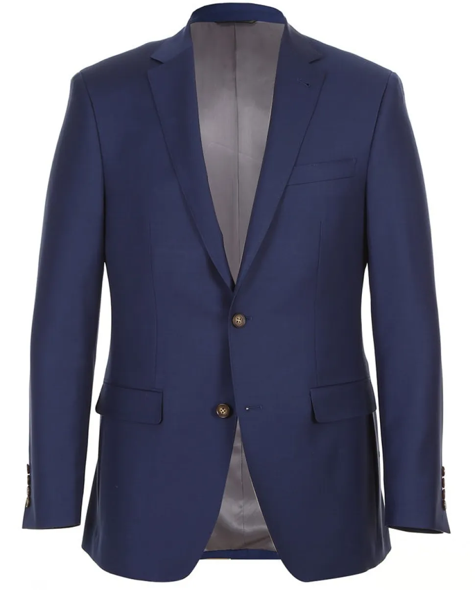 Half Canvas Wool Dress Suit Regular Fit 2 Piece in Blue
