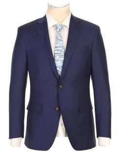 Half Canvas Wool Dress Suit Regular Fit 2 Piece in Blue
