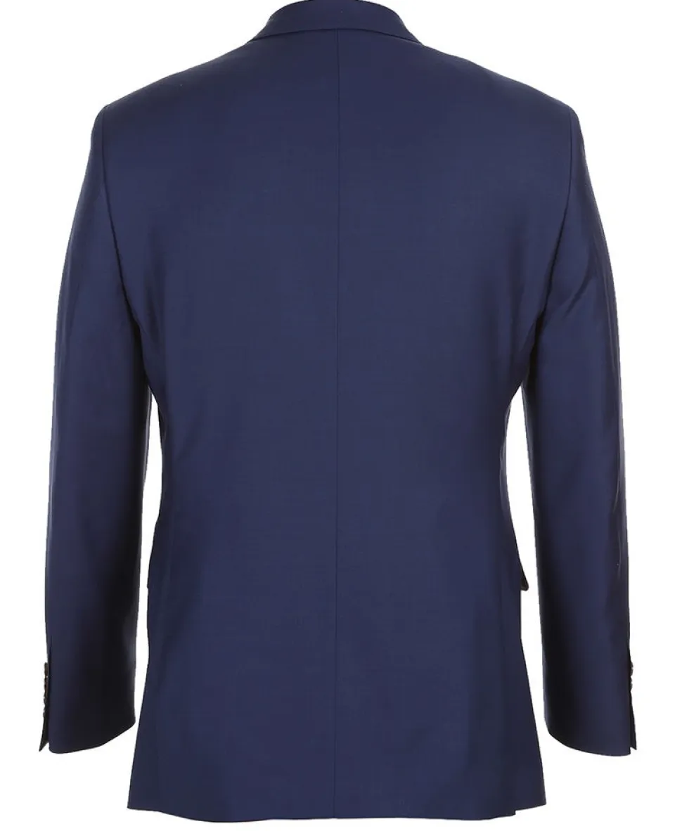 Half Canvas Wool Dress Suit Regular Fit 2 Piece in Blue