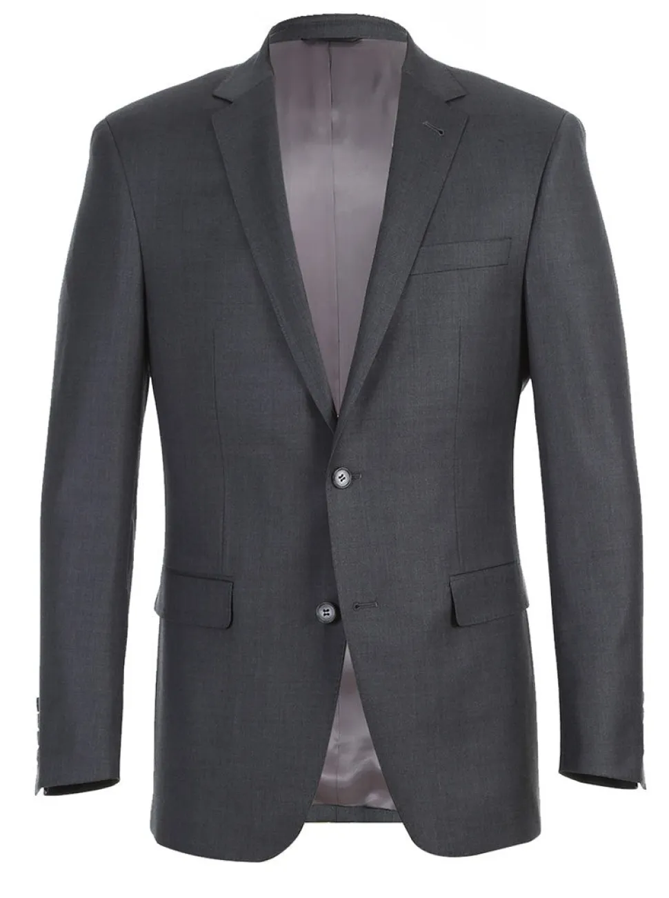 Half Canvas Wool Dress Suit Regular Fit 2 Piece in Gray